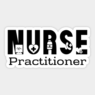 Nurse Practitioner (black text) Sticker